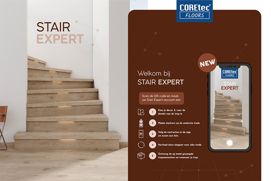 COREtec® Floors introduceert Stair Expert: revolutionair systeem voor traprenovatie